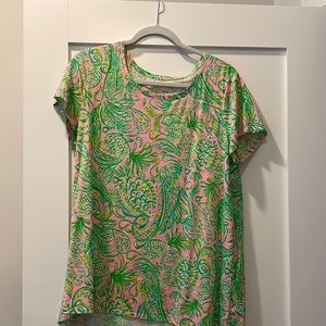 Lily Pulitzer Pink/Green Etta Tee -Size XL